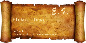 Elekes Ilona névjegykártya
